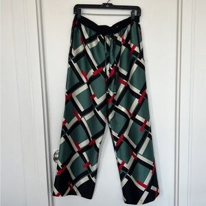 Geometric Patterned Wide-Leg Pants